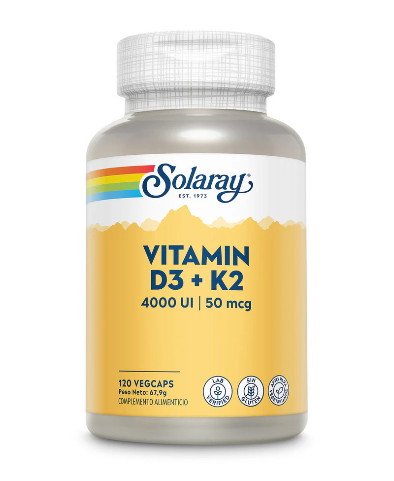 SOLARAY Vitamina D3 + K2 120 Cápsulas