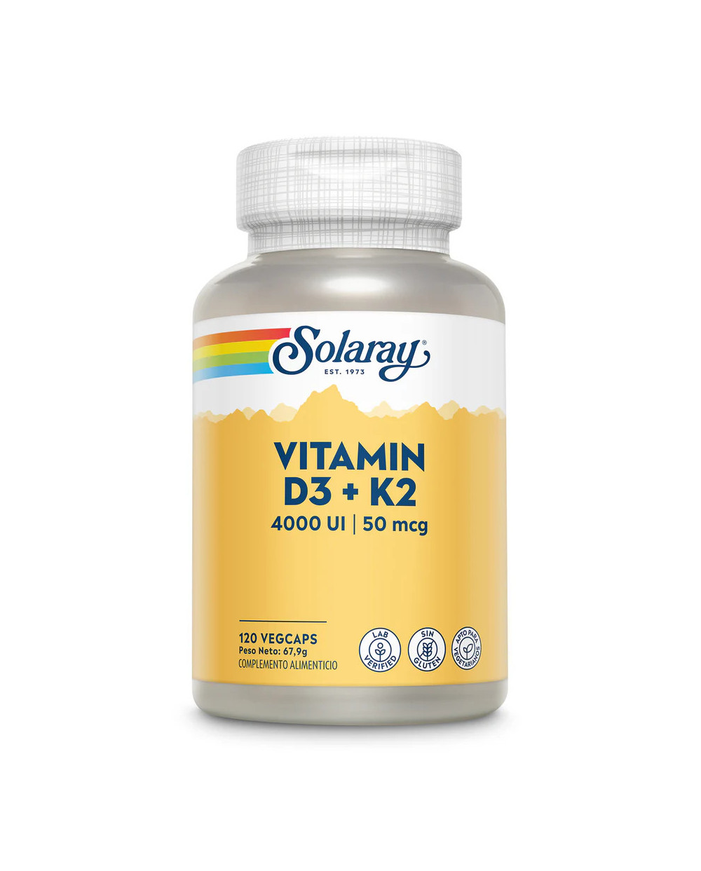 SOLARAY Vitamina D3 + K2 120 Cápsulas