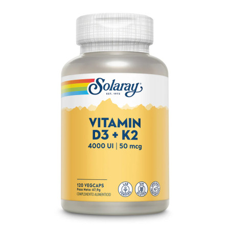 SOLARAY Vitamina D3 + K2 120 Cápsulas