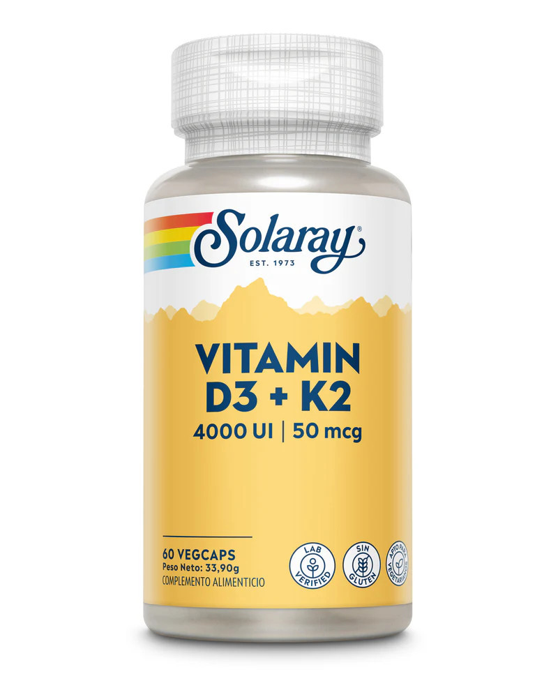 SOLARAY Vitamina D3 + K2 60 Cápsulas