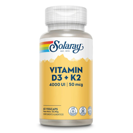 SOLARAY Vitamina D3 + K2 60 Cápsulas