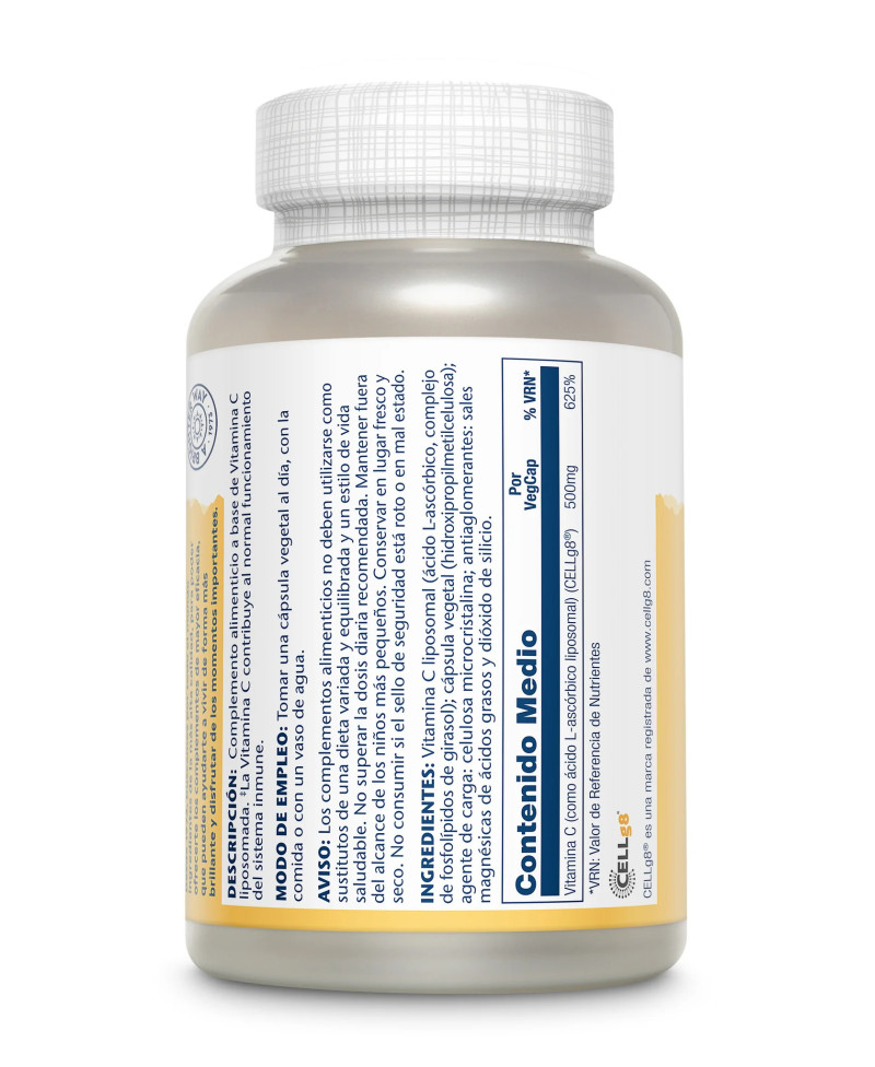 SOLARAY Vitamina C Liposomal 500 mg 30 Cápsulas