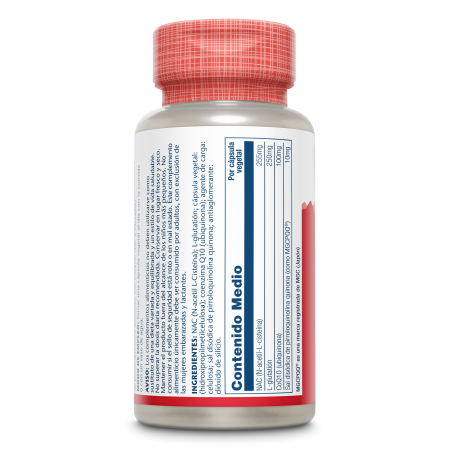 SOLARAY PQQ + CoQ10 + Glutathione + NAC 30 Cápsulas