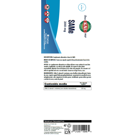 KAL SAMe 200 mg 30 Cápsulas