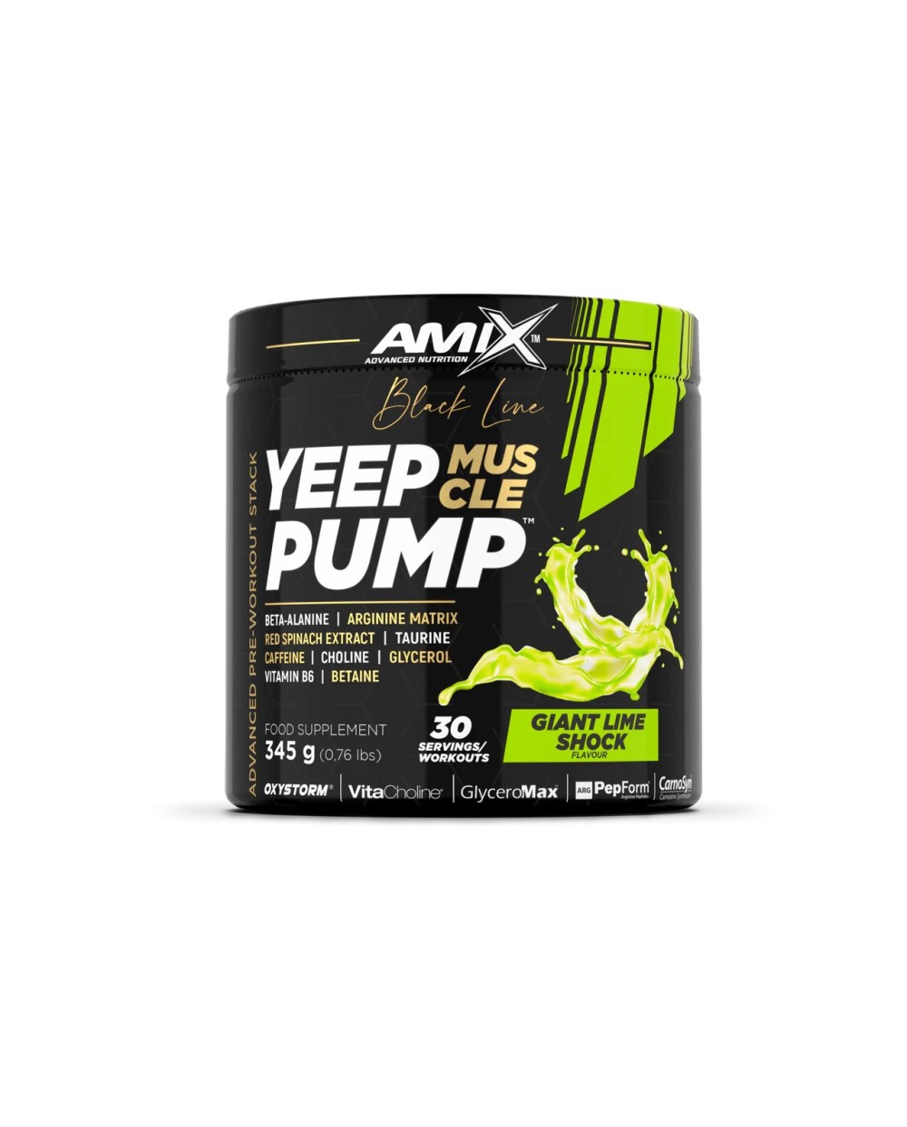 AMIX Pre-entreno Yeep pump con cafeína sabor lima 340g