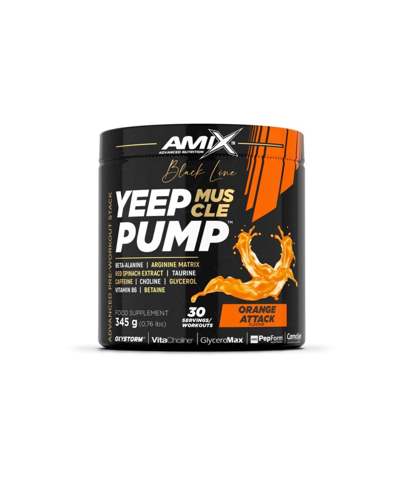 AMIX Pre-entreno Yeep pump con cafeína sabor naranja 345g