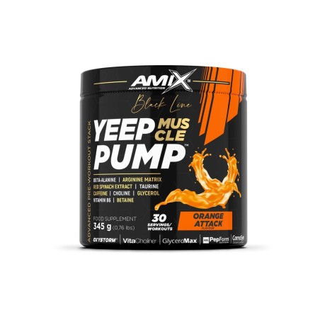 AMIX Pre-entreno Yeep pump con cafeína sabor naranja 345g