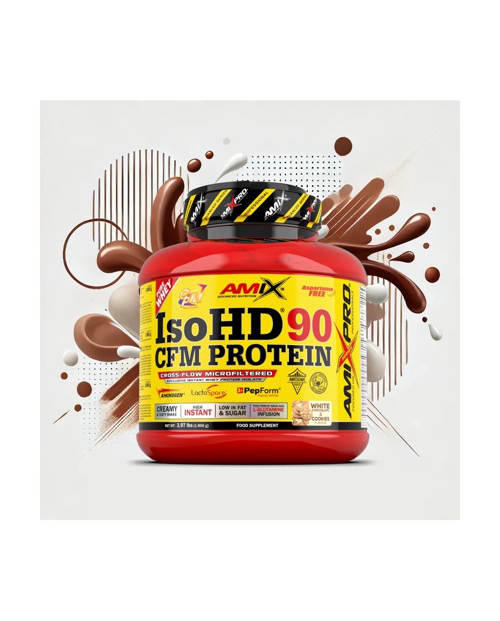 AMIX Iso HD 90 CFM protein sabor chocolate blanco 1,8KG