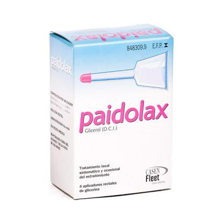 PAIDOLAX NIÑOS, SOLUCIÓN RECTAL, 4 APLICADORES (ENEMAS) DE 4 ML