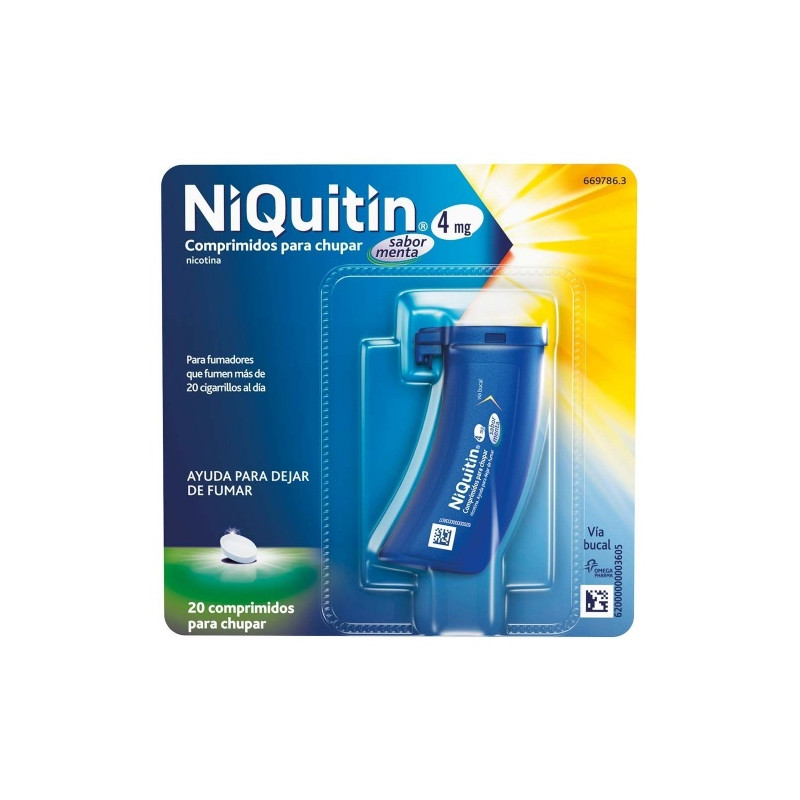 NIQUITIN 4 MG COMPRIMIDOS PARA CHUPAR SABOR MENTA, 20 COMPRIMIDOS