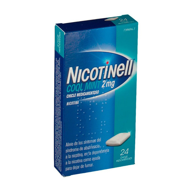 NICOTINELL COOL MINT 2 MG CHICLE MEDICAMENTOSO, 24 CHICLES