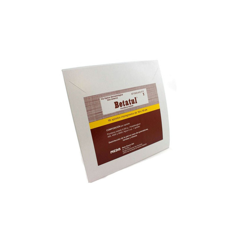 BETATUL 250 MG APÓSITO IMPREGNADO 10 APÓSITOS