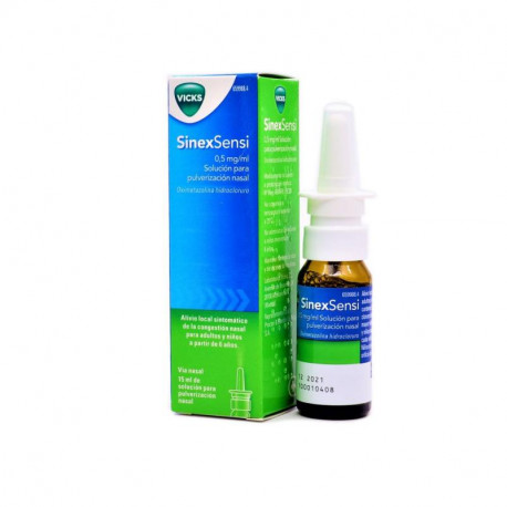 NASALVICKS 0,5MG/ML SOLUCION PARA PULVERIZACIÓN NASAL , 1 ENVASE PULVERIZADOR DE 15 ML