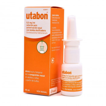 UTABON 0,5 MG/ML SOLUCION PARA PULVERIZACION NASAL CON BOMBA DOSIFICADORA, 1 ENVASE PULVERIZADOR DE 15 ML