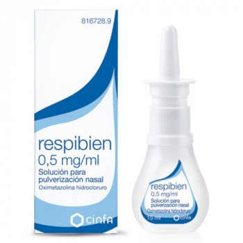 RESPIBIEN 0,5 MG/ML SOLUCIÓN PARA PULVERIZACIÓN NASAL , 1 ENVASE PULVERIZADOR DE 15 ML