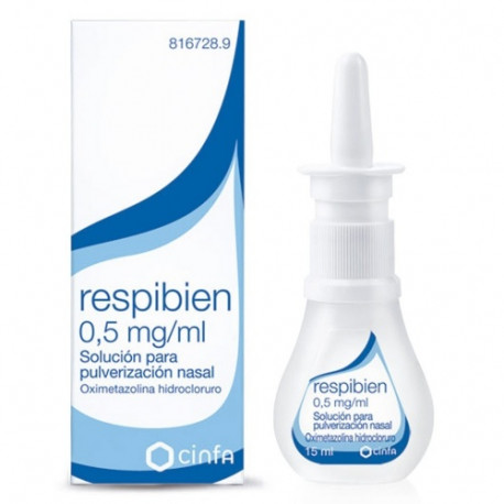 RESPIBIEN 0,5 MG/ML SOLUCIÓN PARA PULVERIZACIÓN NASAL , 1 ENVASE PULVERIZADOR DE 15 ML