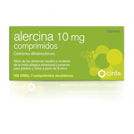 ALERCINA 10 MG COMPRIMIDOS , 7 COMPRIMIDOS