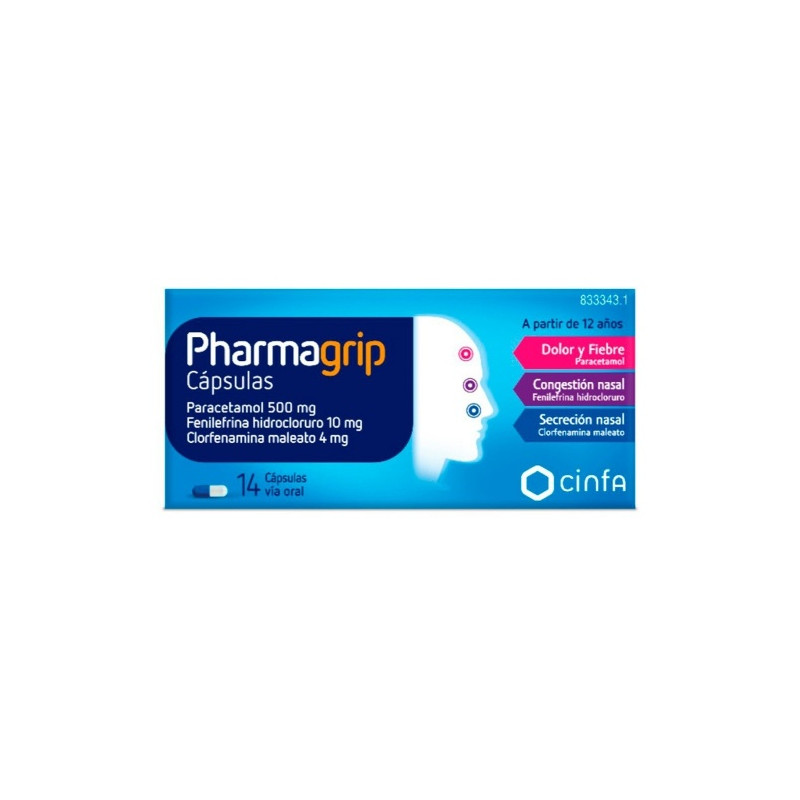 PHARMAGRIP CONGESTION Y SECRECION NASAL CAPSULAS, 14 CÁPSULAS
