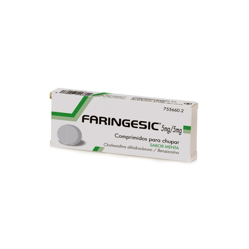 FARINGESIC 5 MG/5 MG COMPRIMIDOS PARA CHUPAR SABOR MENTA 20 COMPRIMIDOS
