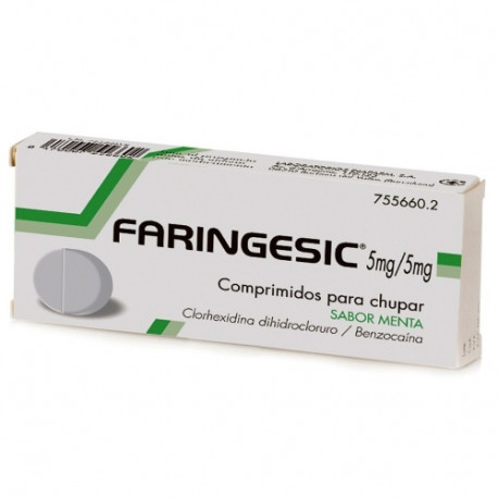 FARINGESIC 5 MG/5 MG COMPRIMIDOS PARA CHUPAR SABOR MENTA 20 COMPRIMIDOS