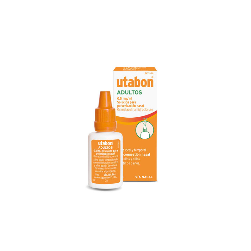UTABON ADULTOS 0,5 MG/ML SOLUCION PARA PULVERIZACION NASAL, 1 FRASCO DE 15 ML
