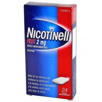 NICOTINELL FRUIT 2 MG CHICLE MEDICAMENTOSO, 24 CHICLES