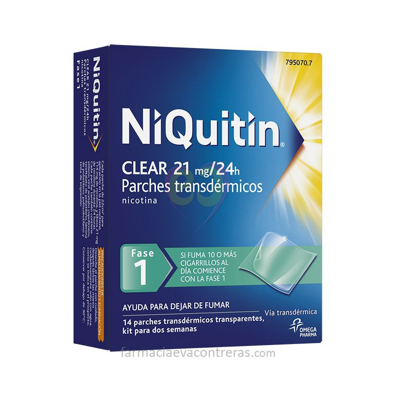 NIQUITIN CLEAR 21 MG/24 HORAS PARCHE TRANSDERMICO 14 PARCHES TRANSDÉRMICOS
