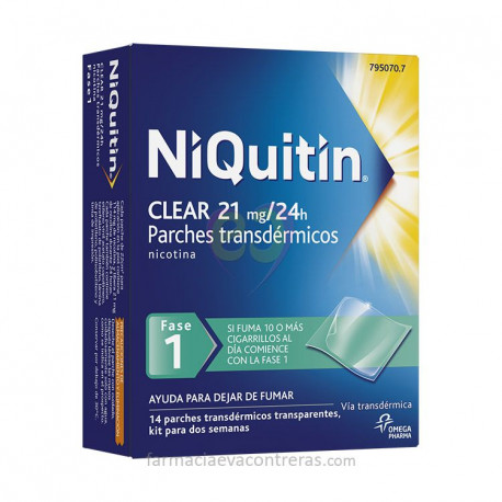 NIQUITIN CLEAR 21 MG/24 HORAS PARCHE TRANSDERMICO 14 PARCHES TRANSDÉRMICOS