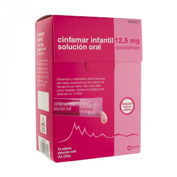 CINFAMAR INFANTIL 12,5 MG SOLUCION ORAL , 12 ENVASES UNIDOSIS DE 5 ML