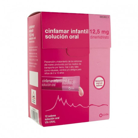 CINFAMAR INFANTIL 12,5 MG SOLUCION ORAL , 12 ENVASES UNIDOSIS DE 5 ML
