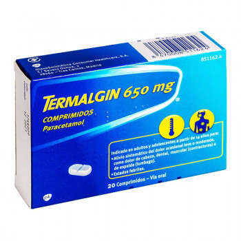 TERMALGIN 650 MG COMPRIMIDOS, 20 COMPRIMIDOS