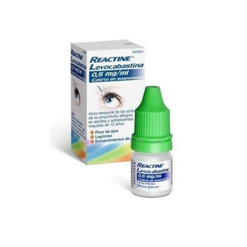 REACTINE LEVOCABASTINA 0,5MG/ML COLIRIO EN SUSPENSION , 1 FRASCO DE 4 ML