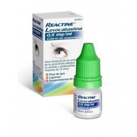 REACTINE LEVOCABASTINA 0,5MG/ML COLIRIO EN SUSPENSION , 1 FRASCO DE 4 ML
