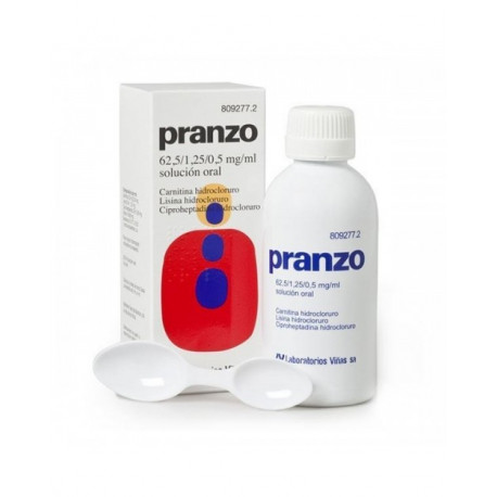 PRANZO 62,5 / 1,25 / 0,5 MG/ML SOLUCION ORAL, 1 FRASCO DE 200 ML