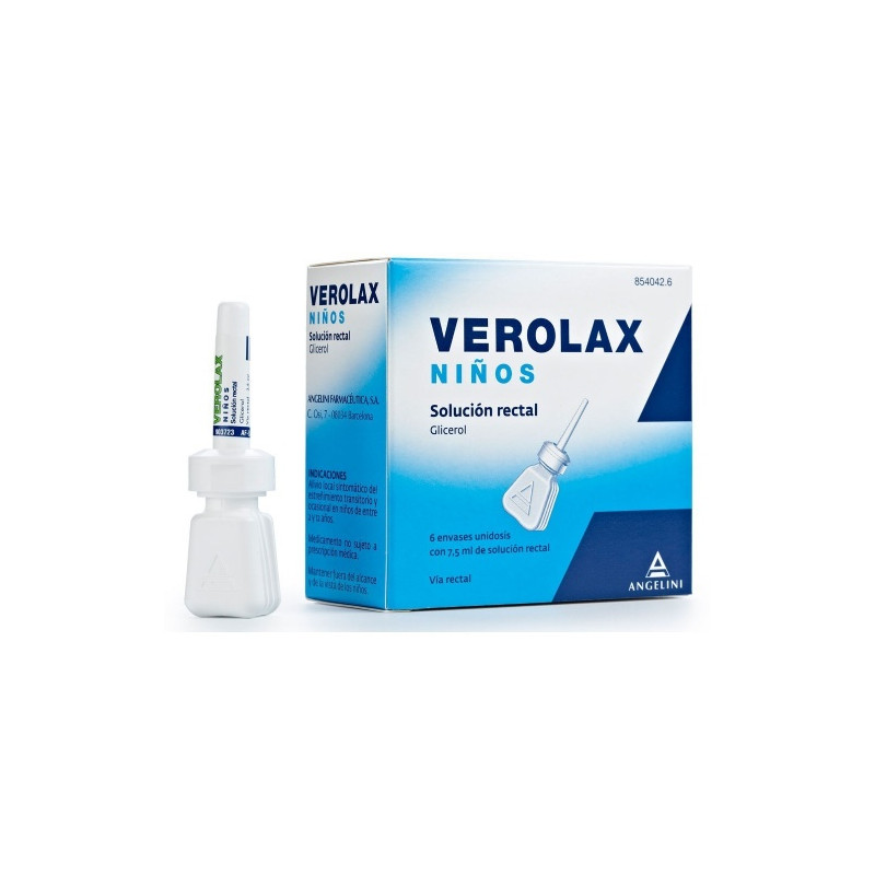 VEROLAX NIÑOS SOLUCION RECTAL, 6 ENEMAS DE 2,5 ML