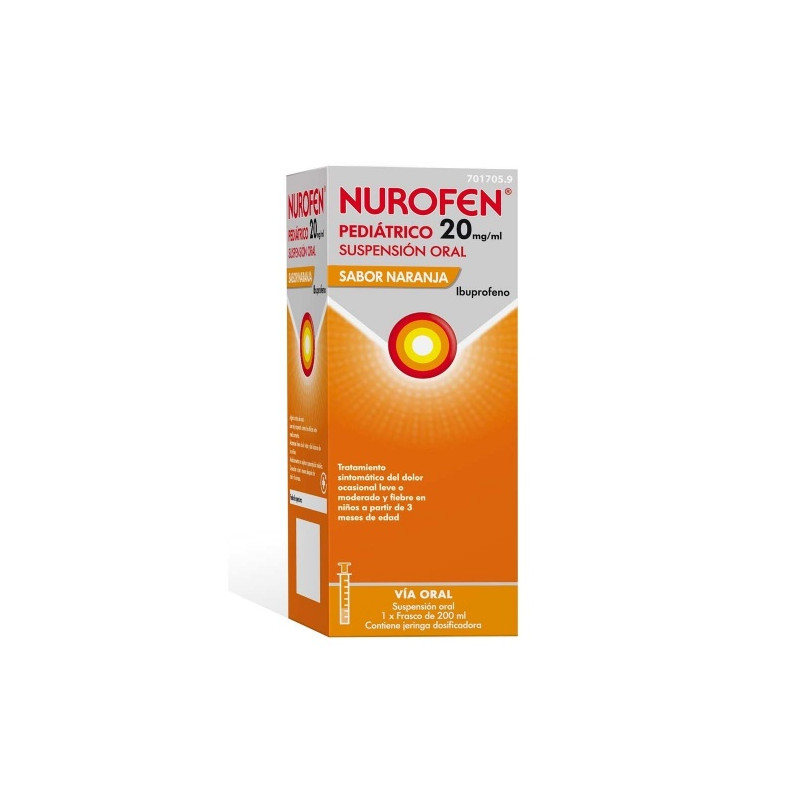 NUROFEN PEDIATRICO  20 MG/ML SUSPENSION ORAL SABOR NARANJA 1 FRASCO DE 200 ML