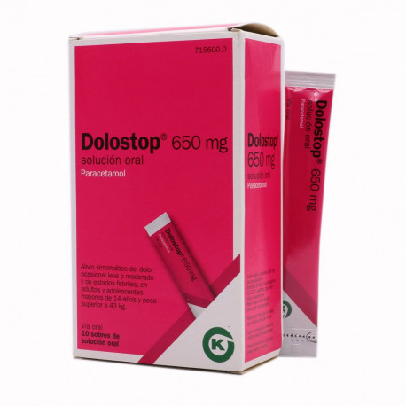 DOLOSTOP 650 MG SOLUCION ORAL, 10 SOBRES