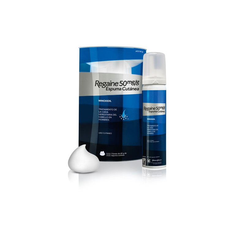 REGAINE 50 MG/G ESPUMA CUTANEA , 3 TUBOS DE 60 G