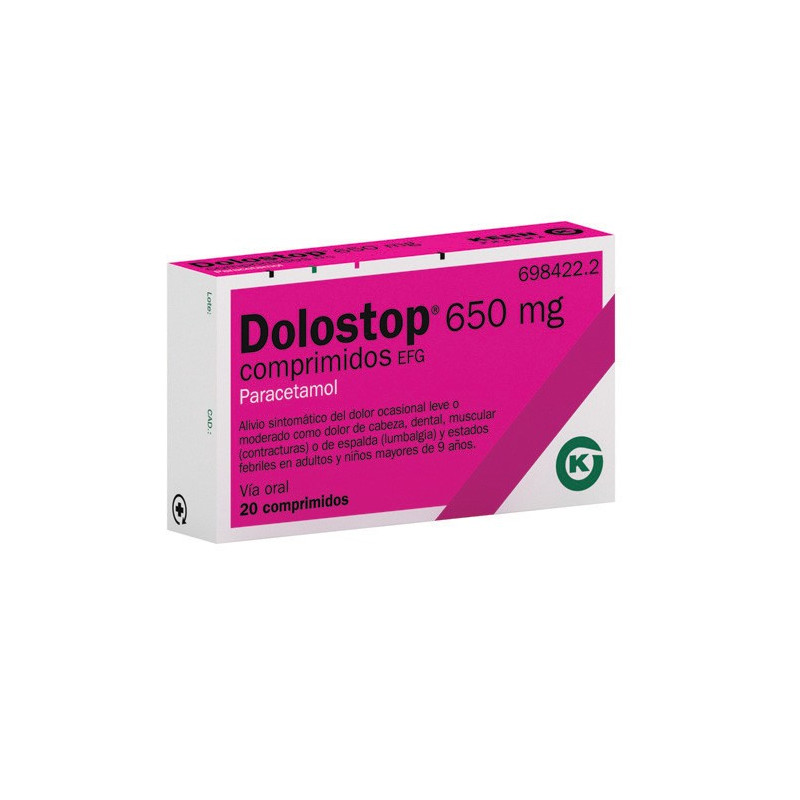 DOLOSTOP 650 MG COMPRIMIDOS , 20 COMPRIMIDOS