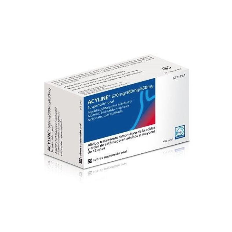 ACYLINE 620 MG/380 MG/630 MG  SUSPENSION ORAL , 20 SOBRES DE 10 ML