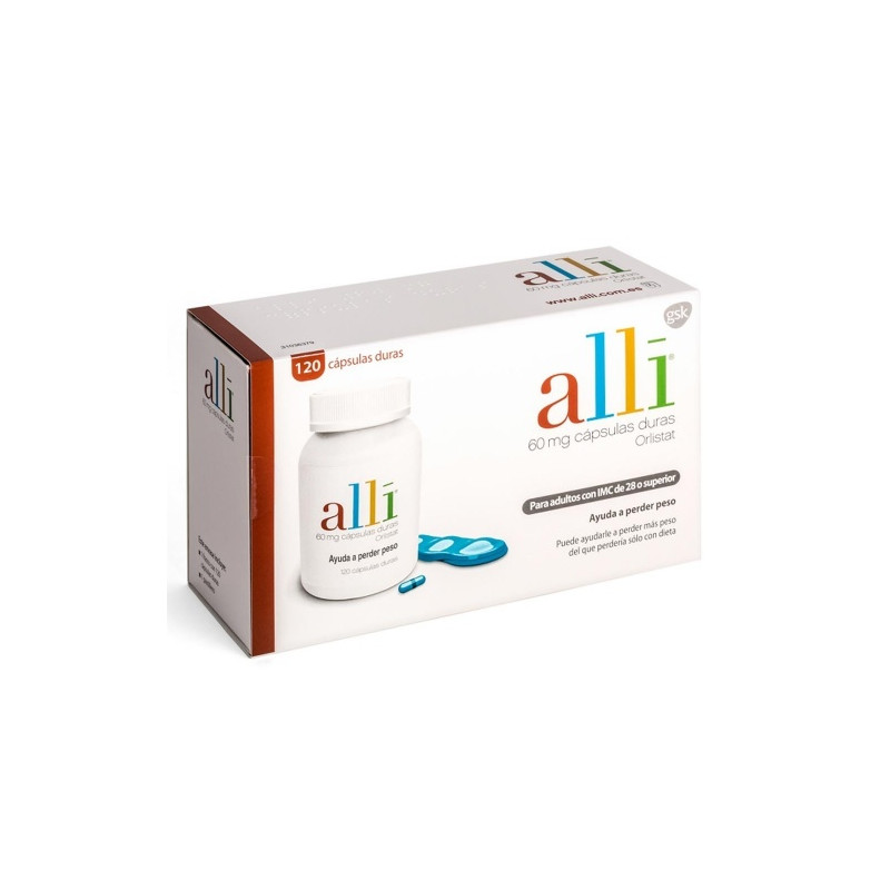 ALLI 60 MG CAPSULAS DURAS ORLISTAT, 120 CÁPSULAS