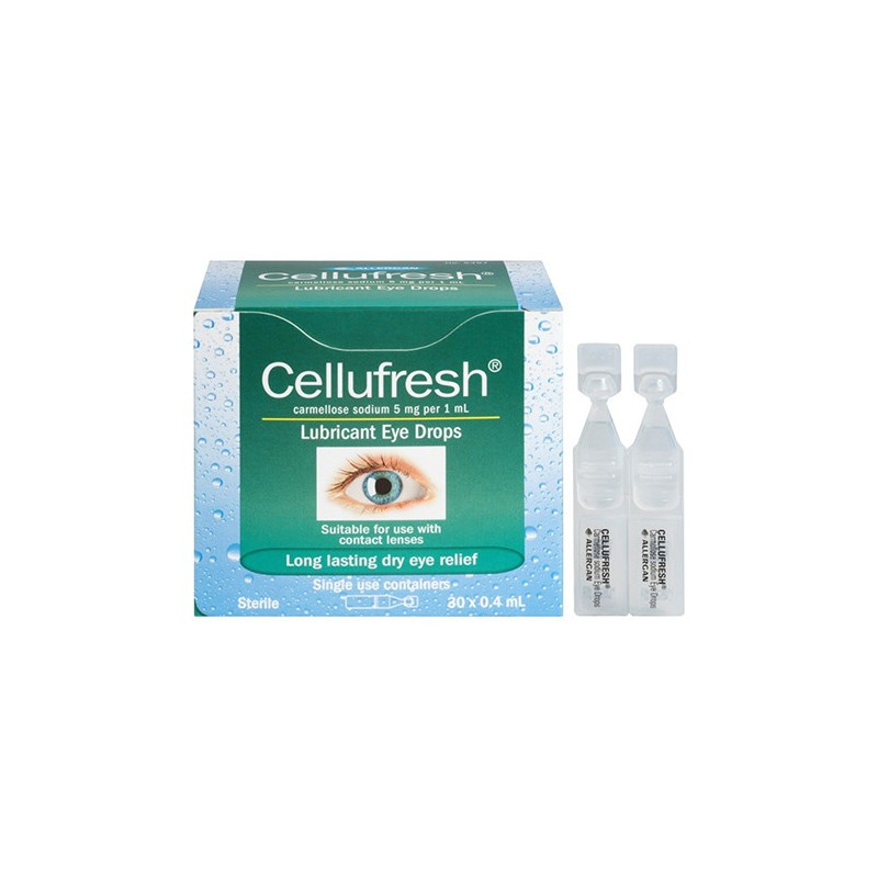 CELLUFRESH 5 MG/ML COLIRIO EN SOLUCION EN ENVASE UNIDOSIS , 30 ENVASES UNIDOSIS 0,4 ML