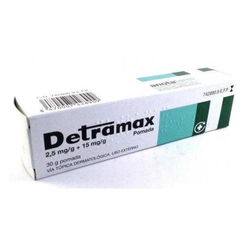 DETRAMAX 2,5 MG/G + 15 MG/G POMADA , 1 TUBO DE 30 G