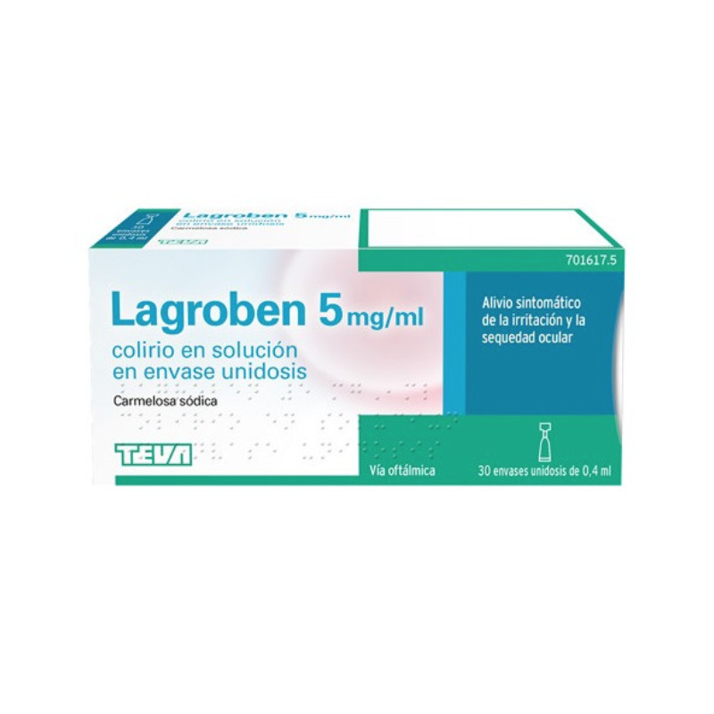 LAGROBEN 5 MG/ML COLIRIO EN SOLUCION EN ENVASE UNIDOSIS , 30 ENVASES DE 0,4 ML