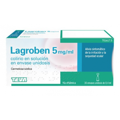 LAGROBEN 5 MG/ML COLIRIO EN SOLUCION EN ENVASE UNIDOSIS , 30 ENVASES DE 0,4 ML