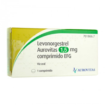 LEVONORGESTREL AUROVITAS 1,5 MG COMPRIMIDO EFG , 1 COMPRIMIDO