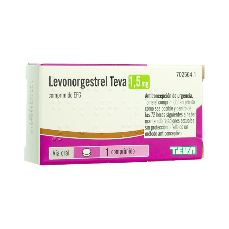 LEVONORGESTREL TEVA 1,5 MG COMPRIMIDO EFG ,1 COMPRIMIDO