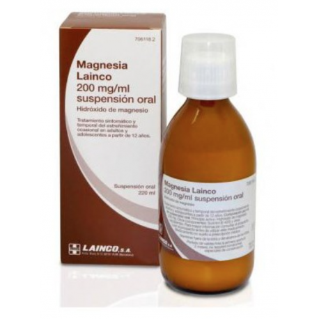 MAGNESIA LAINCO 200 MG/ML SUSPENSION ORAL , 220 ML