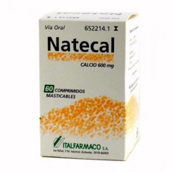 NATECAL 600 MG  COMPRIMIDOS MASTICABLES, 60 COMPRIMIDOS