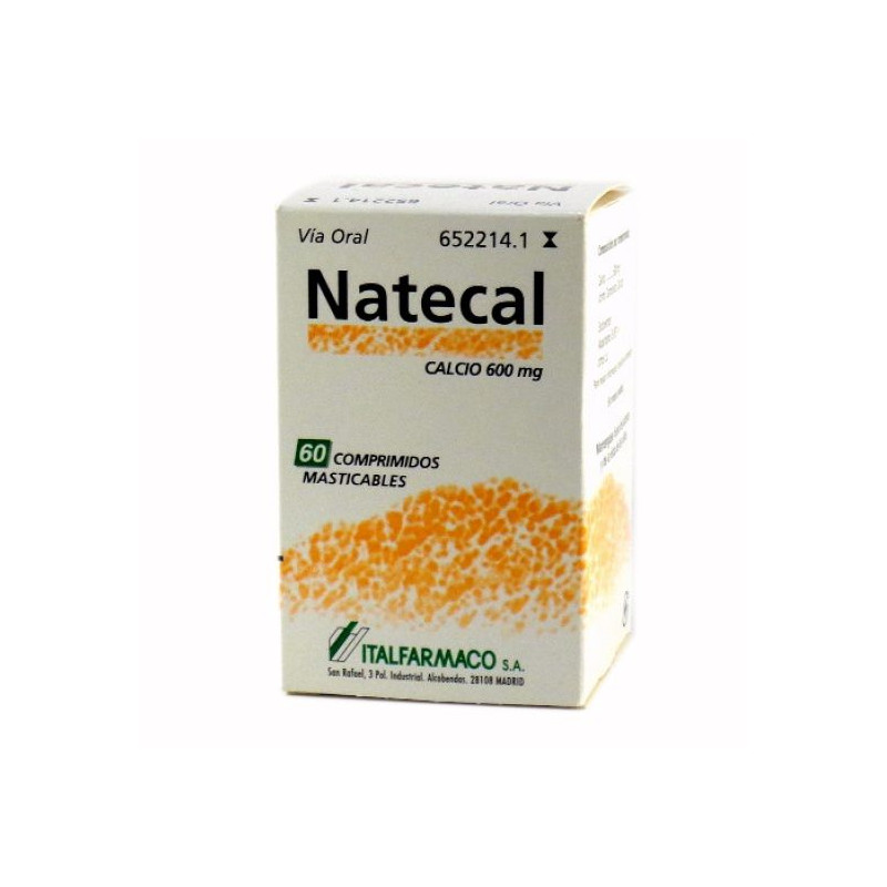 NATECAL 600 MG  COMPRIMIDOS MASTICABLES, 60 COMPRIMIDOS